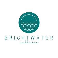Brightwater Wellness logo with a water wave icon inside a circle.