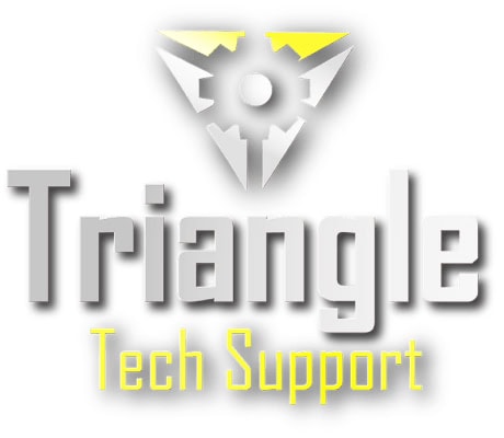 Triangle logo with gear and lightning bolt, 'Triangle Tech Support' text.
