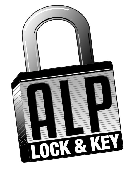 Padlock with 'ALP LOCK & KEY' text on it.