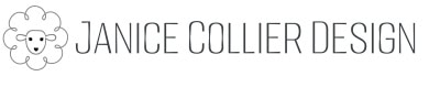 Janice Collier Design logo with a stylized flower and a bear face.