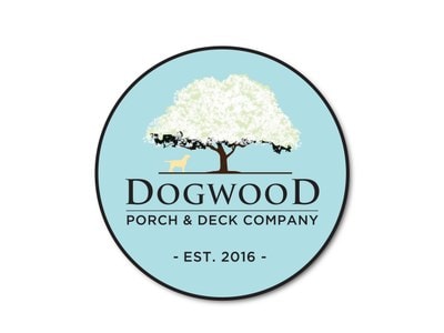 Dogwood Porch & Deck Company logo with a tree and a dog silhouette.