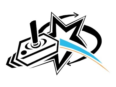 Abstract graphic of a joystick with dynamic lines and arrows.