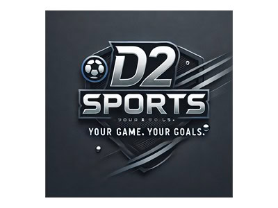 D2 Sports logo with a soccer ball and tagline "Your game. Your goals.".