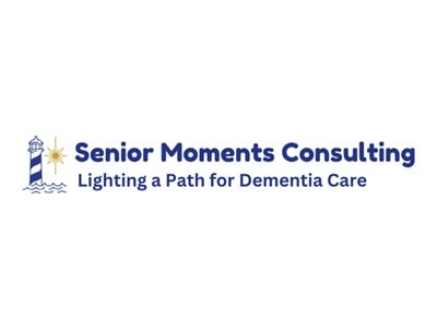 Senior Moments Consulting logo with lighthouse and waves.