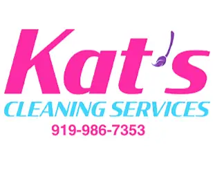 Kats Cleaning Services logo with phone number 919-986-7353.